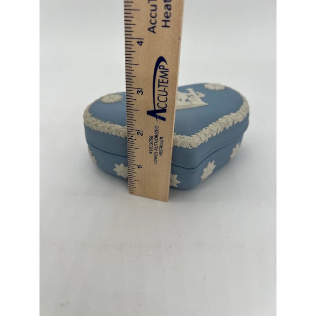 Vintage Wedgewood Jasperware Blue Heart Shaped Box For Sale - Image 10 of 12