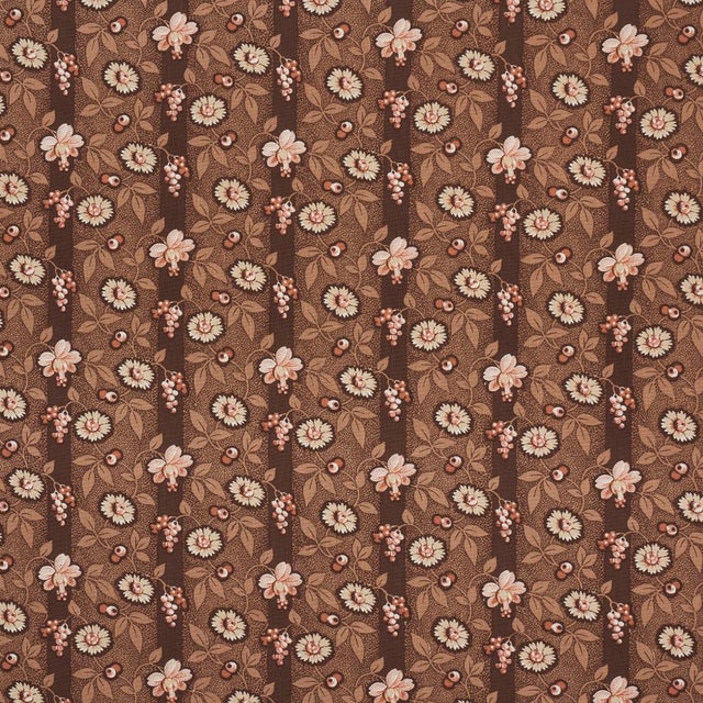 SAMPLE - Schumacher La Rue Stripe Fabric In Cognac For Sale