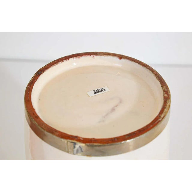 Metal Vintage Moroccan Ceramic Urn with Lid For Sale - Image 7 of 9