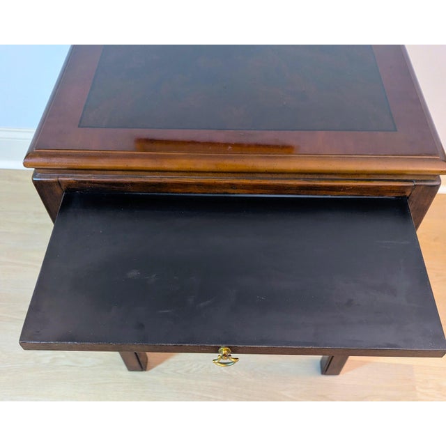 Drexel Heritage Chinese Chippendale Banded Mahogany Side Tables, Pair For Sale In Raleigh - Image 6 of 15