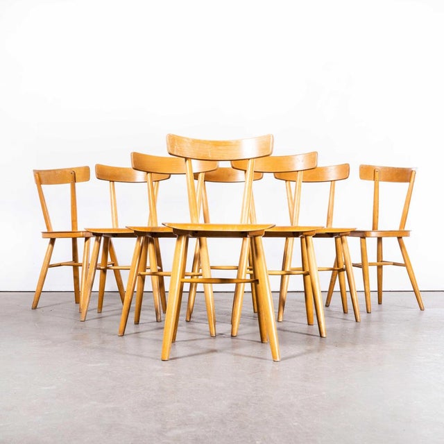 Vintage Dining Chair in Beech by Ton, 1960s, Set of 8 For Sale - Image 3 of 10