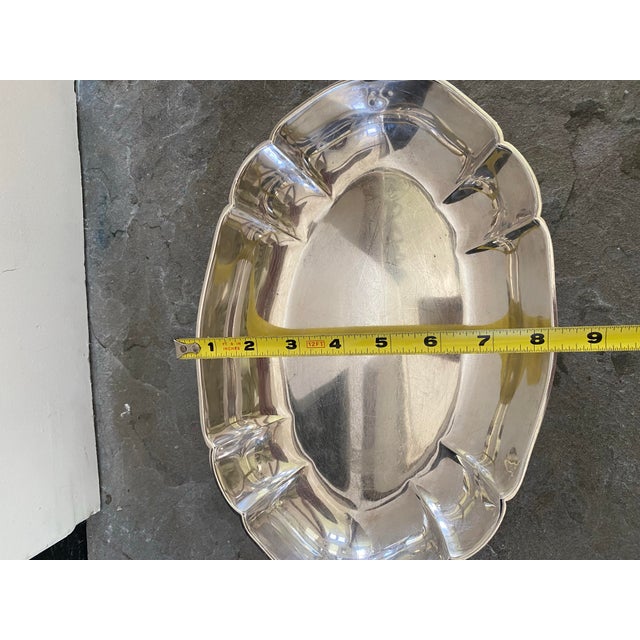 Silver 1950s Cohr Denmark Mid Century Scalloped Serving Dish Platter Atla Electro Plate Nickel Silver Epns For Sale - Image 8 of 12