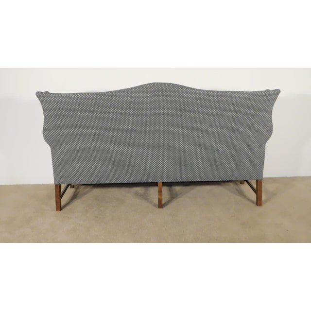 Wood Vintage 1970s Copy of Antique English 18th C. Wing Back Chippendale Sofa Settle For Sale - Image 7 of 14