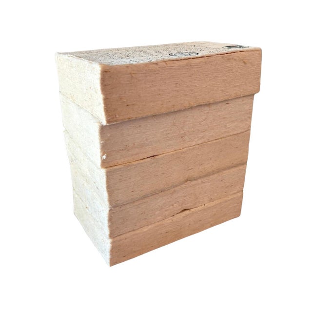 Linen 2010s Restoration Hardware Petite Tomes Parchment Handcrafted Books – Set of 5 Rustic Book Stack For Sale - Image 8 of 11