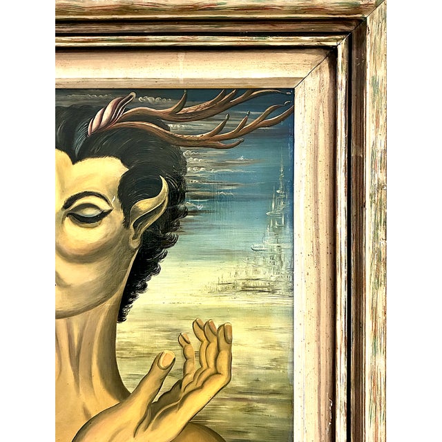A Mid-Century Surreal Portrait by Chilean Artist Fabio Lemus For Sale In San Francisco - Image 6 of 12