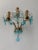 C 1930 Rare Pair Aqua Blue 3 Lights Murano Flowers Crystal Sconces One of Kind For Sale - Image 4 of 12