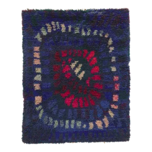 Mid 20th Century Mid 20th Century Viola Gråsten Vintage Swedish Rya Rug, 4'3 X 5'3