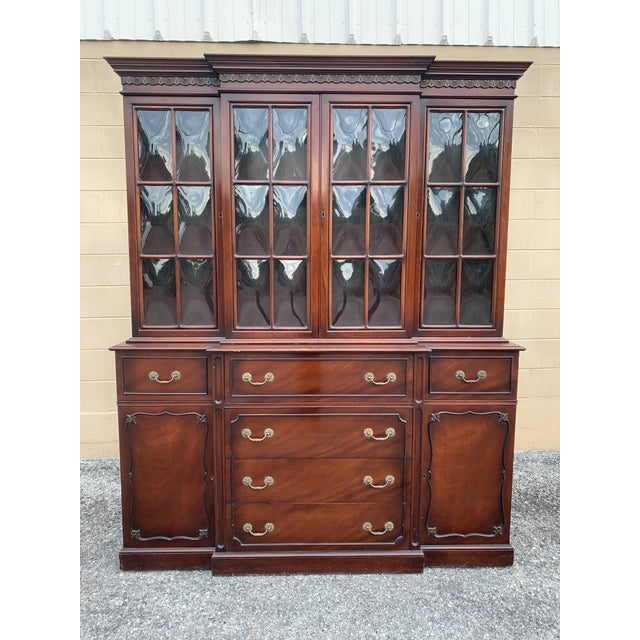 Maddox Colonial China With Pull Out Secretary Desk Chairish