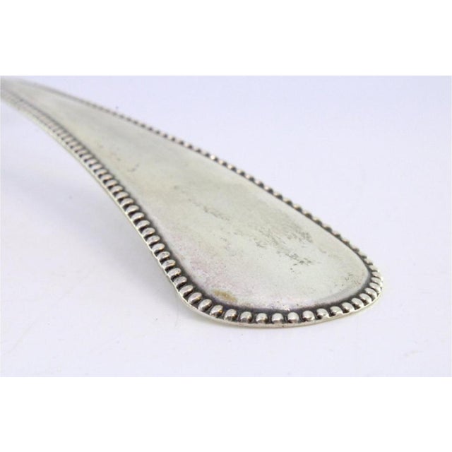 Silver Rice and Serving Spoon with Pearly Handle Stripes For Sale - Image 4 of 7