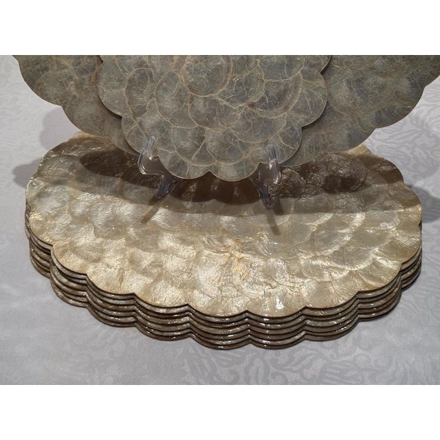 Hollywood Regency 1960s Hallie St. Mary, Inc. Capiz Shell Placemats - Set of 8 For Sale - Image 3 of 12