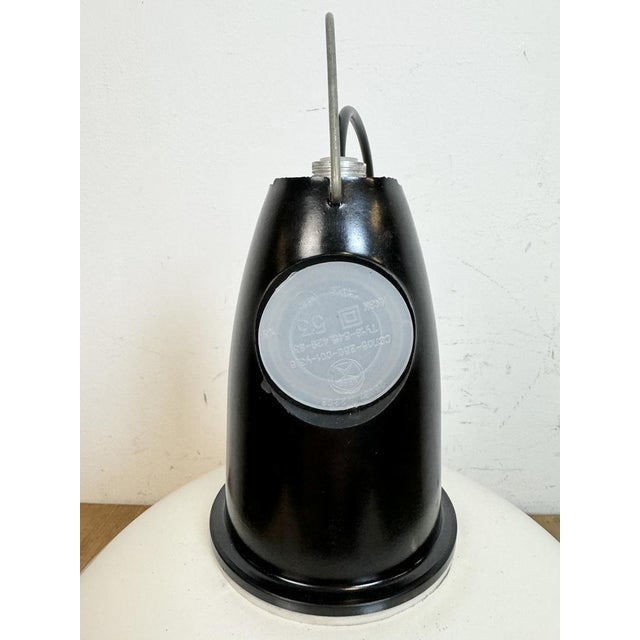 Soviet Industrial White Enamel Pendant Lamp, 1960s For Sale - Image 11 of 18
