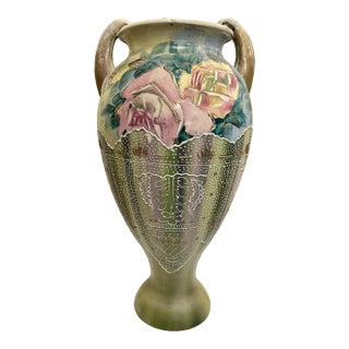 Pre-Nippon Moriage Two-Handled Vase For Sale