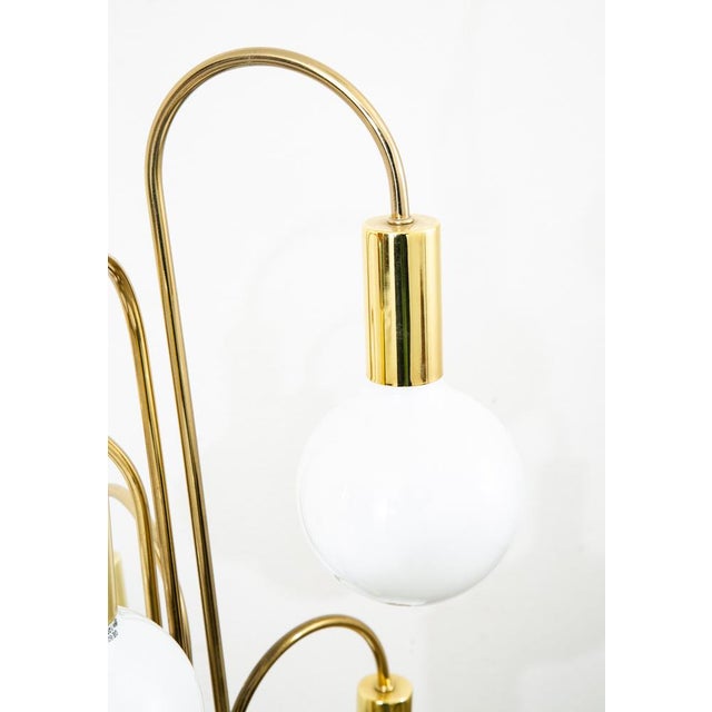 Brass Vintage Mid Century Modern Floor Lamp Brass 5 Light Gold Metal Waterfall For Sale - Image 8 of 12