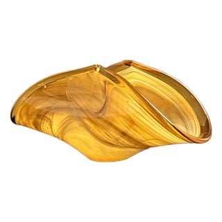 Late-20th Century Murano, Italy Blown Glass Sculptural Bowl For Sale