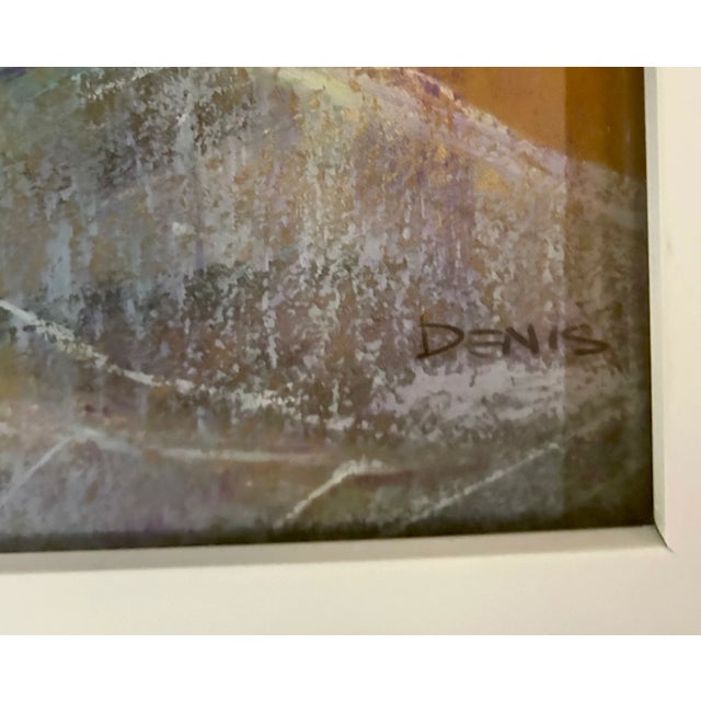 Late 20th Century Vintage Boho Chic Pastel Yellow Dahlias Signed by the Artist For Sale - Image 5 of 9