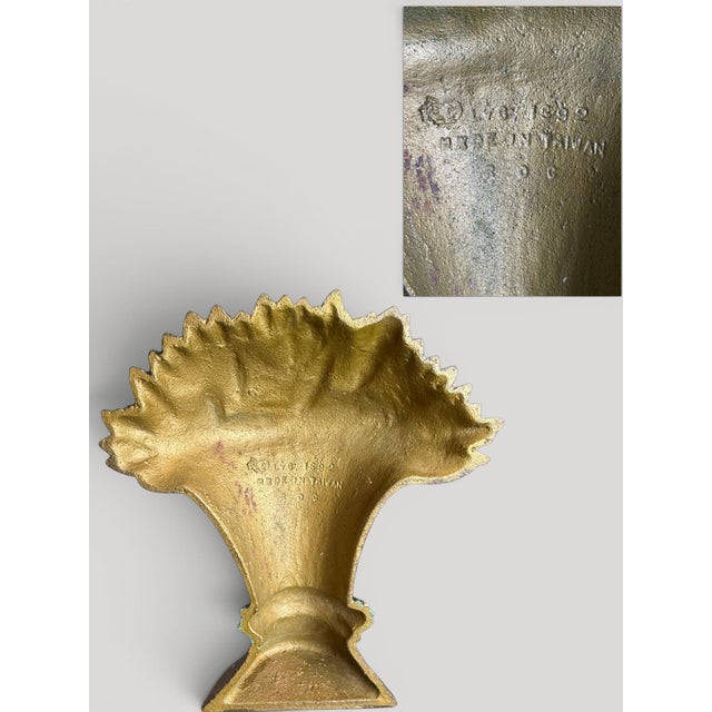 Gold Vintage Cast Iron Wheat Sheaf Doorstop-Gold-Country-Farmhouse-Rustic-Cottage For Sale - Image 8 of 11