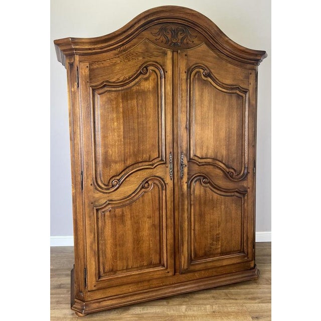 Vintage French Oak 2-Door Wardrobe For Sale - Image 14 of 14