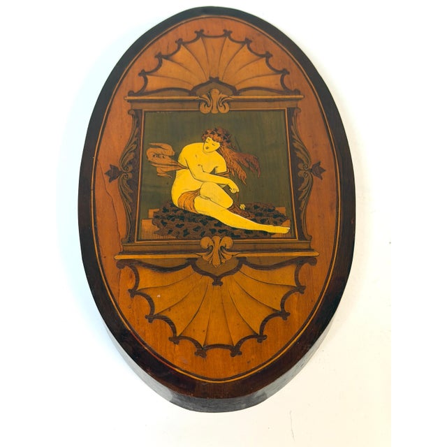 Pair 19th C. English Aesthetic Movement /Pre-Raphaelite Marquetry Muse Plaques For Sale In West Palm - Image 6 of 17