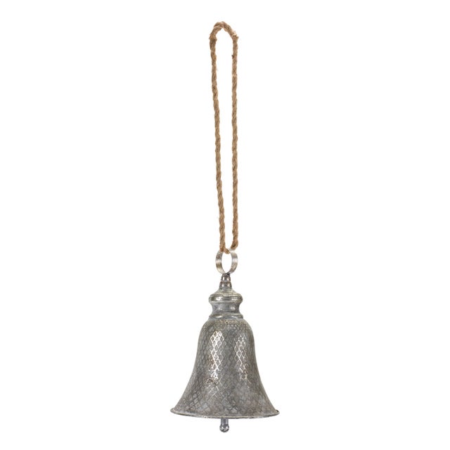 Contemporary Rustic Metal Bell Ornament (Set of 2) For Sale - Image 3 of 5