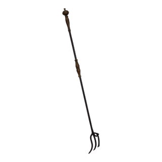 Large Wrought and Forged Fireplace Trident For Sale