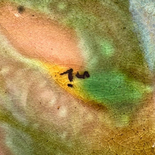 Ceramic A George Jones Majolica Pineapples on Basketweave Plate, English, Ca. 1870 For Sale - Image 7 of 7