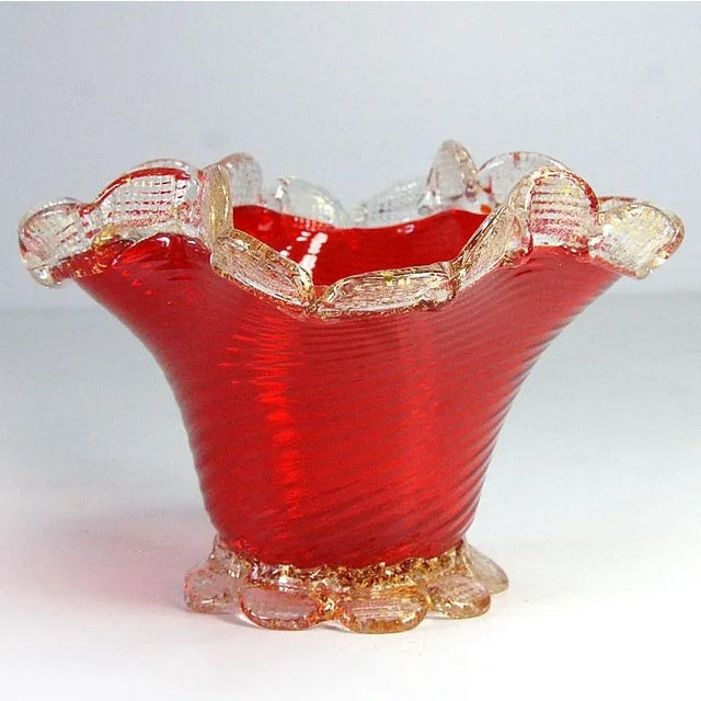 Small Vintage Murano Ribbed Dish, 1930s For Sale - Image 9 of 11