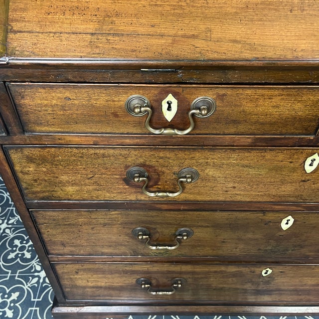 Georgian Mahogany Bureau, Mid -18th Century For Sale - Image 6 of 18