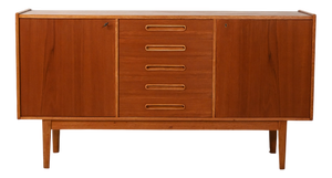 Scandinavian Sideboard with Inlaid Handles, 1950s
