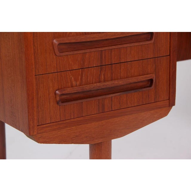 Wood Teakwood Desk by J. Svenstrup for J. Svenstrup, 1960s For Sale - Image 7 of 12