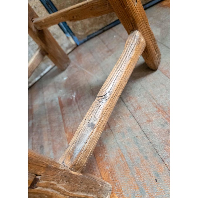 19th Century Chinese Distressed Elm Wood Side Table or Stool For Sale - Image 16 of 16
