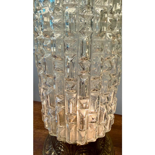 Murano Glass Lamp With Brass Base For Sale - Image 12 of 12