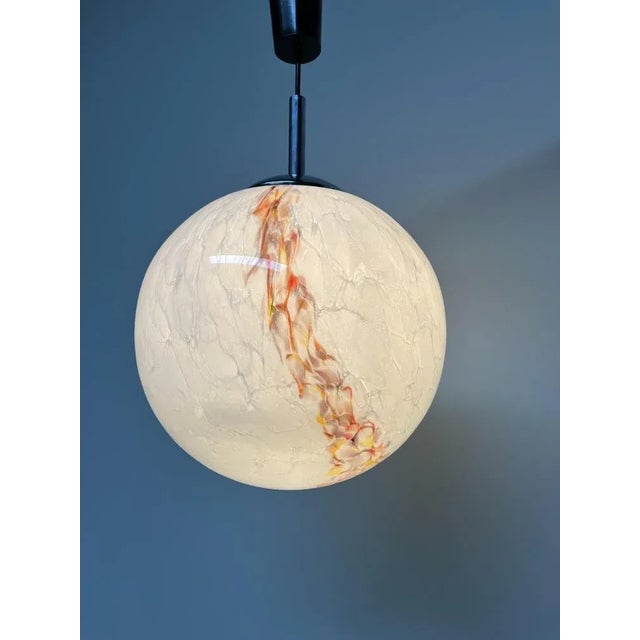 Marbled Glass Pendant Lamp, 1970s For Sale - Image 3 of 10