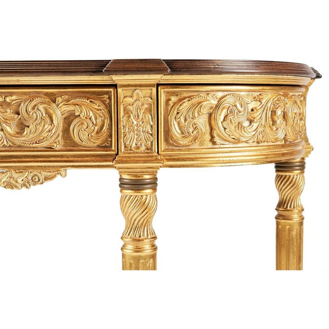 Wood Narrow Giltwood Console Table For Sale - Image 7 of 9
