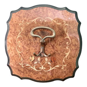 Vintage Sorrento Italy Inlaid Marquetry Coat Hanger Wall Plaque