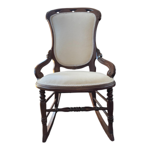 Antique Reupholstered Victorian Style Rocking Chair
