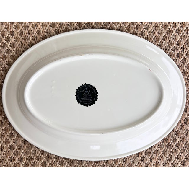 Vintage Pipestone Mimbreño Santa Fe Railroad Turkey Oval Serving Platter For Sale - Image 4 of 6