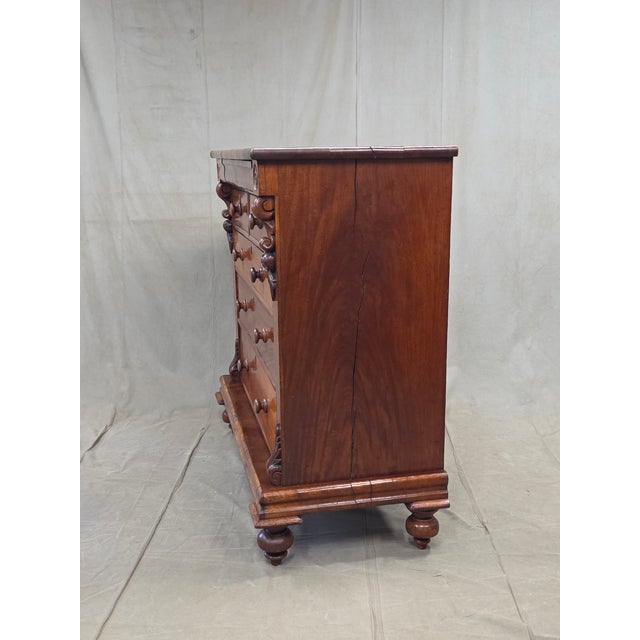 Antique 19th Century Flame Mahogany High Victorian Scotch Chest For Sale - Image 14 of 17