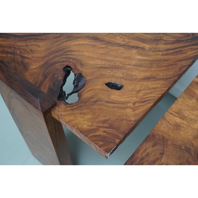 Vintage Natural Coffee Tables in Walnut, Ca 1970/1980 For Sale - Image 5 of 17