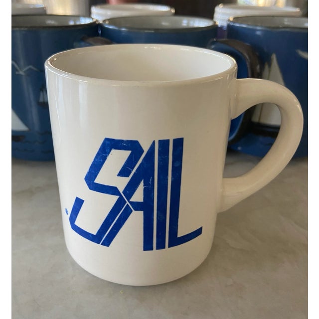Ceramic Vintage Nautical Coffee Mugs Cups Set of 8 For Sale - Image 7 of 9