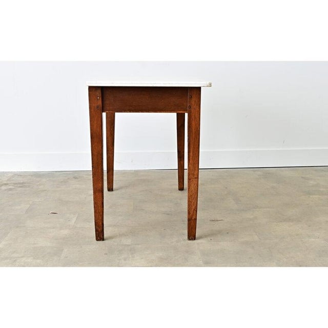 French 19th Century Oak & White Marble Console For Sale In Baton Rouge - Image 6 of 15