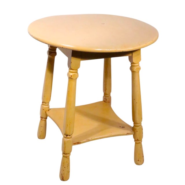 Mid 20th Century Shabby Chic Rustic Farmhouse Painted Side Table Stand C. 1930/40's For Sale - Image 5 of 8