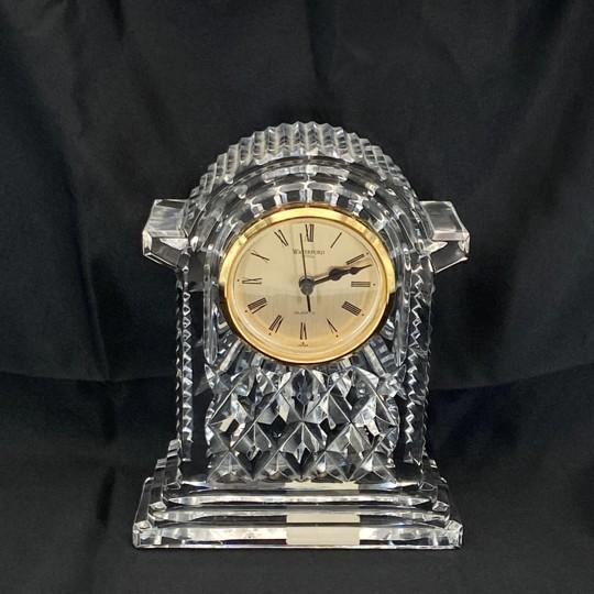 Waterford Crystal Waterford Crystal “Lismore” Mantle Carriage Clock Gold Face (7.25-inch, Vintage, New Battery) For Sale - Image 4 of 18