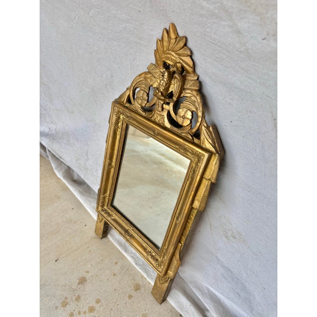 French Late 19th Century French Louis XVI Giltwood Wall Mirror For Sale - Image 3 of 12
