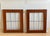 Vintage 70s Pair of Walnut and Convex Leaded Clear Glass Cabinet Doors For Sale - Image 15 of 18