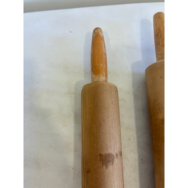 Wood Set of 4 Vintage Wooden Rolling Pins Farmhouse Kitchen Decor For Sale - Image 7 of 8