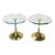 1970s Pair of Charles Hollis Jones "Bugle" Base Side Tables in Brass & Glass For Sale