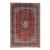 Vintage Red Mahal Hand-Knotted Wool Rug With Medallion Design For Sale