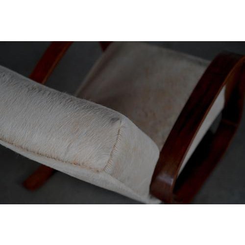 Lounge Chairs in Beige Pony Skin by Miroslav Navrátil, Czech Republic, 1950s, Set of 2 For Sale - Image 16 of 18