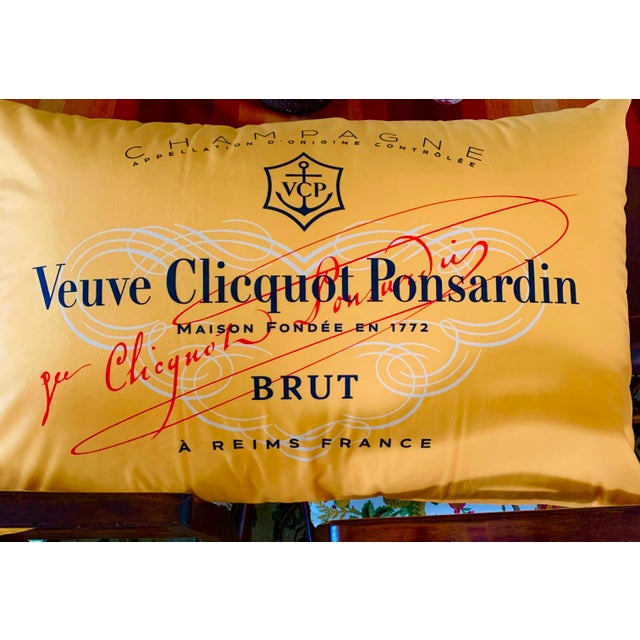 French Veuve Clicquot Champagne Label Lumbar Pillow For Sale - Image 3 of 3