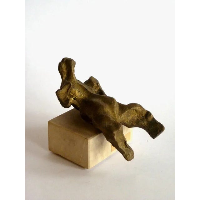 Italian Modern Bronze Abeni Art Figure Sculpture by Gineba Gianpietro, 1970s For Sale - Image 9 of 9